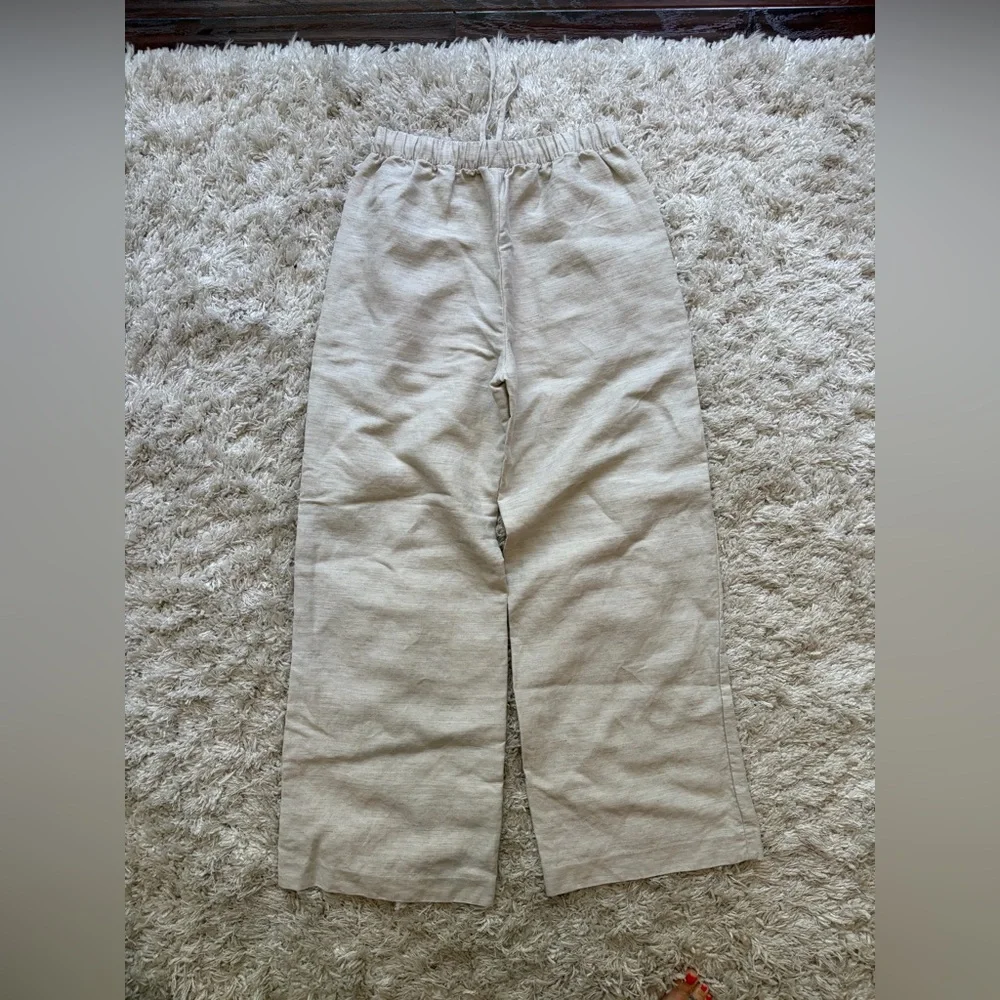 NWOT XS Aritzia CruiseLinen The Lodge Pant in Undyed Ecru